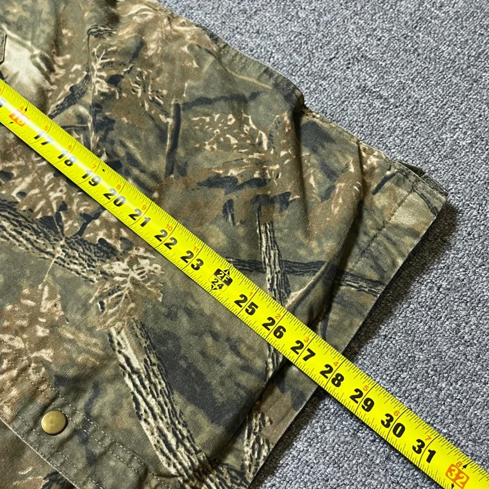 Faded Glory Camo Hooded Jacket Size M Green Real Tree Fleece Lined Shacket
